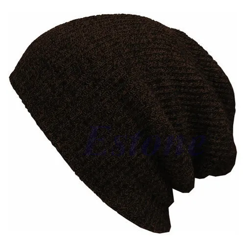 Casual Cotton Knit Hats For Women Men Baggy Beanie Hat Crochet Slouchy Oversized Ski Cap Warm Skullies