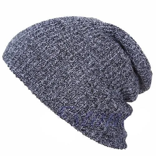 Casual Cotton Knit Hats For Women Men Baggy Beanie Hat Crochet Slouchy Oversized Ski Cap Warm Skullies