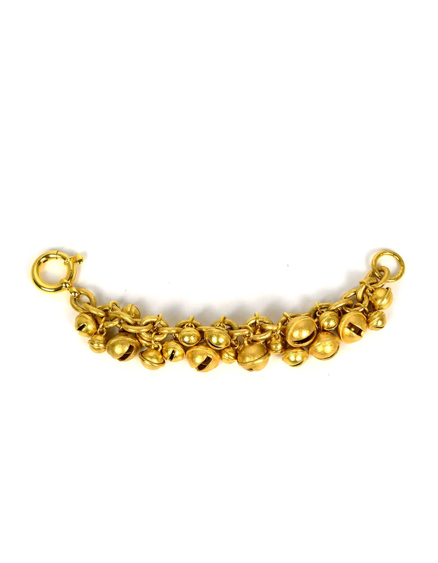 Chanel 1995 Iconic Vintage Gold CC Bell Charm Bracelet