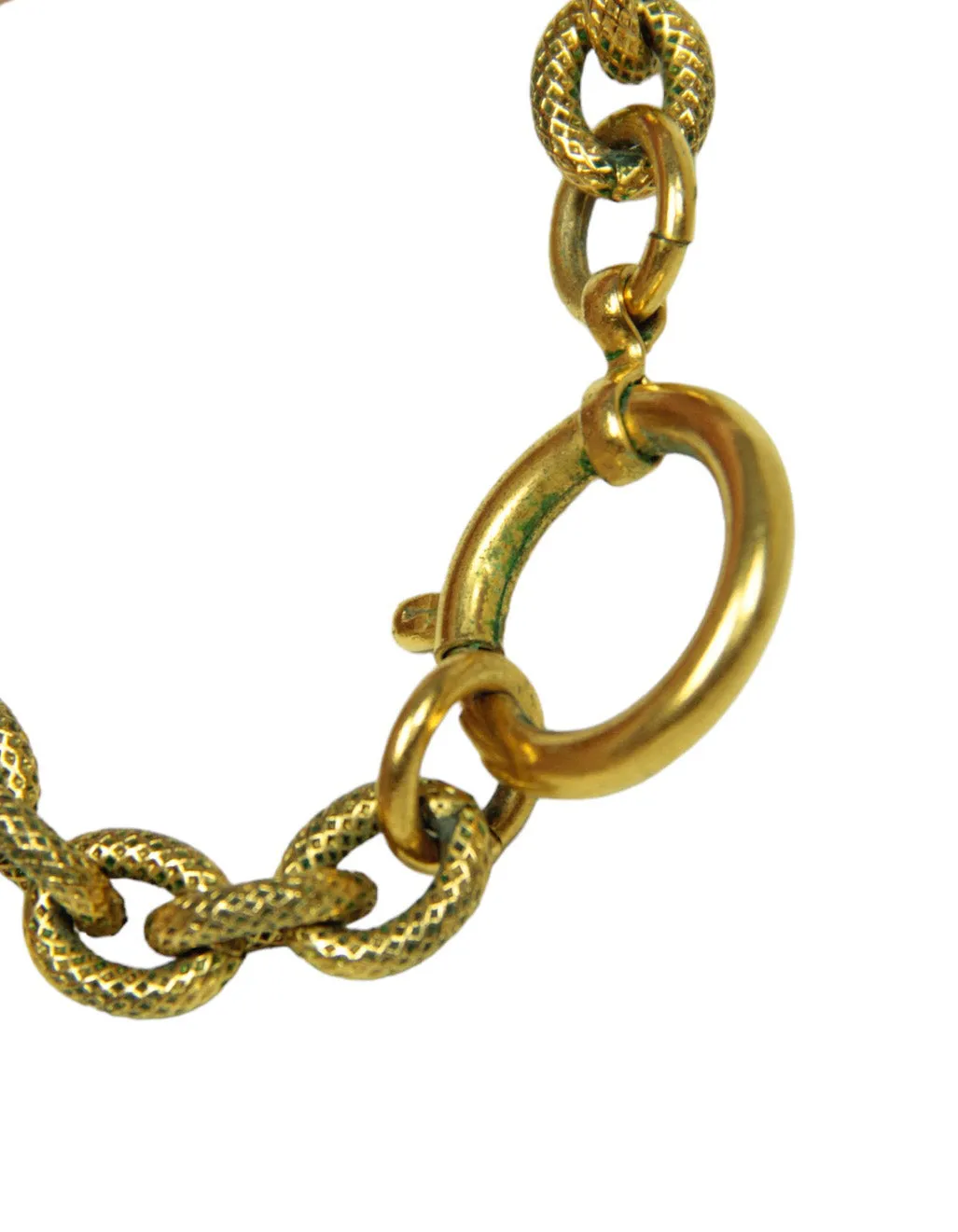 Chanel '90s Gold Vintage Textured CC Tassel Necklace