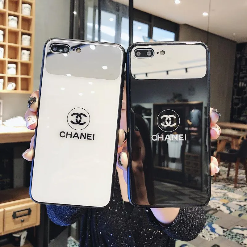 Chanel Icon Phone Case for iPhone6/6S, 6/6S PLUS, 7/8, 7/8plus, X/XS, XR, XS MAX Stylish Chic Mirror Full Protection Anti-falling white