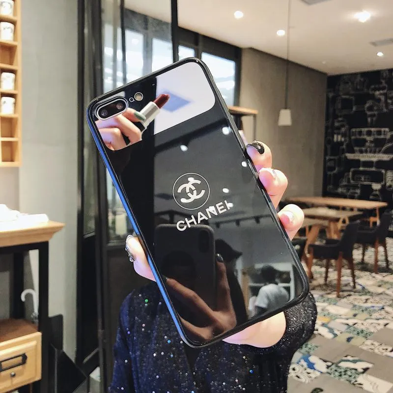 Chanel Icon Phone Case for iPhone6/6S, 6/6S PLUS, 7/8, 7/8plus, X/XS, XR, XS MAX Stylish Chic Mirror Full Protection Anti-falling white
