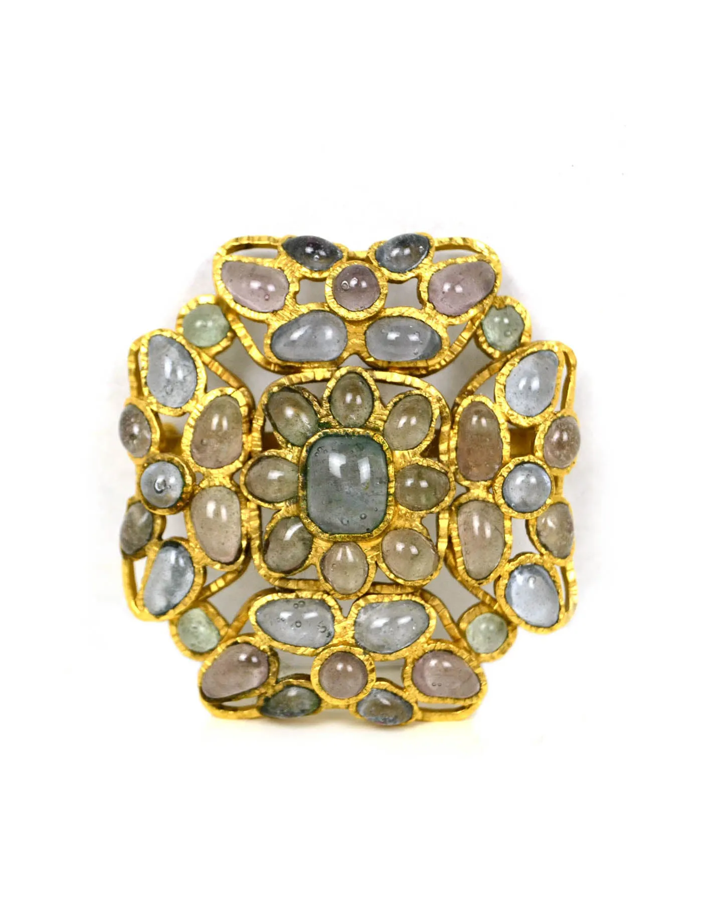 Chanel Vintage '90s Light Blue Gripoix Brooch