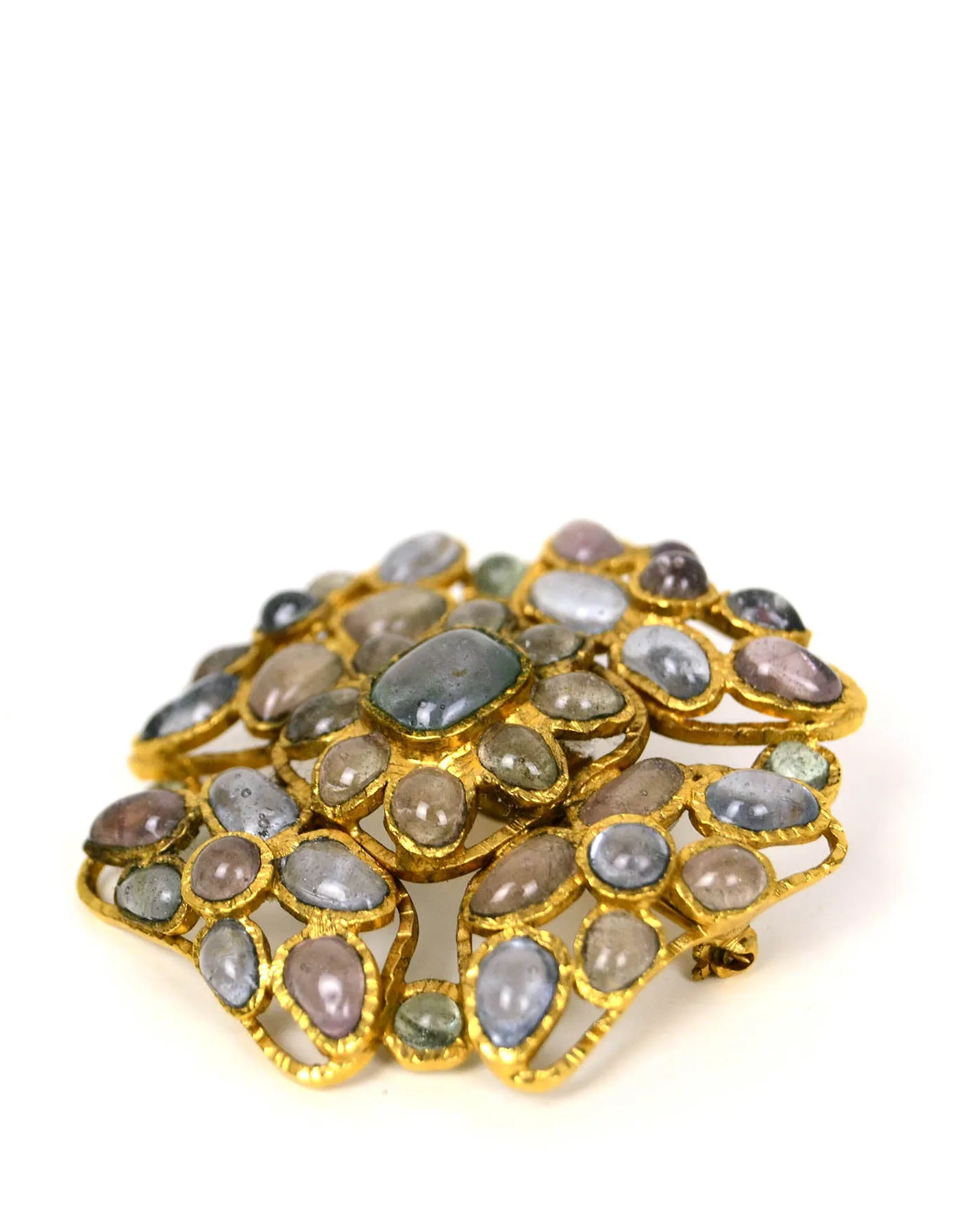 Chanel Vintage '90s Light Blue Gripoix Brooch