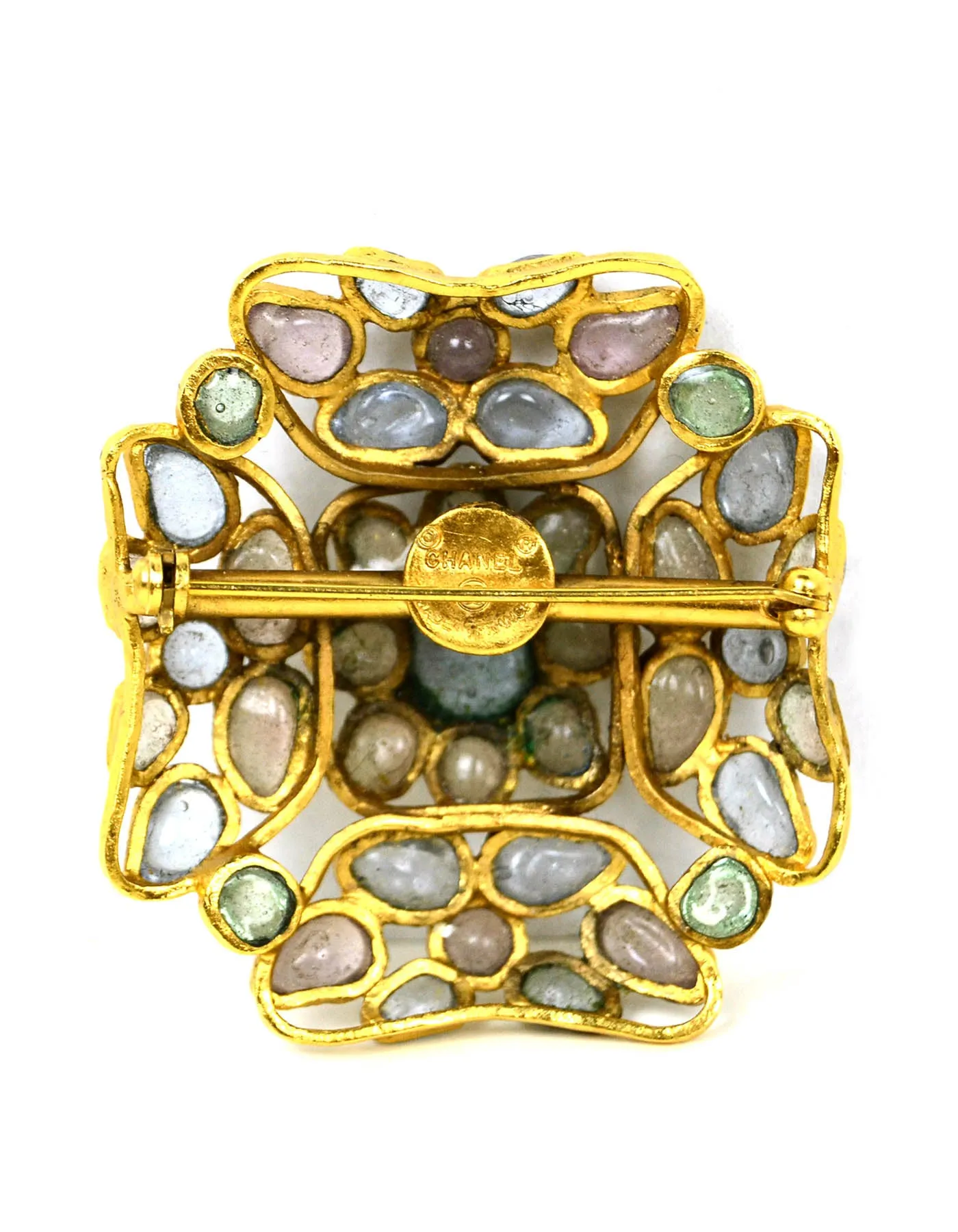Chanel Vintage '90s Light Blue Gripoix Brooch
