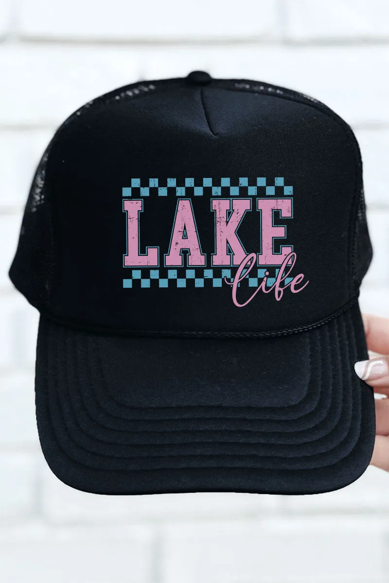 Checkered Lake Life Foam Front Mesh Trucker Cap