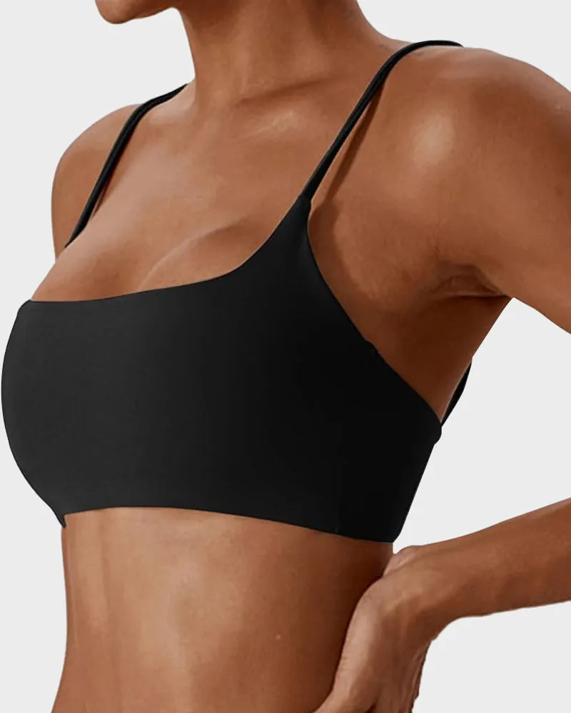 Chic Thin-Strap Sports Bra for Ultimate Comfort