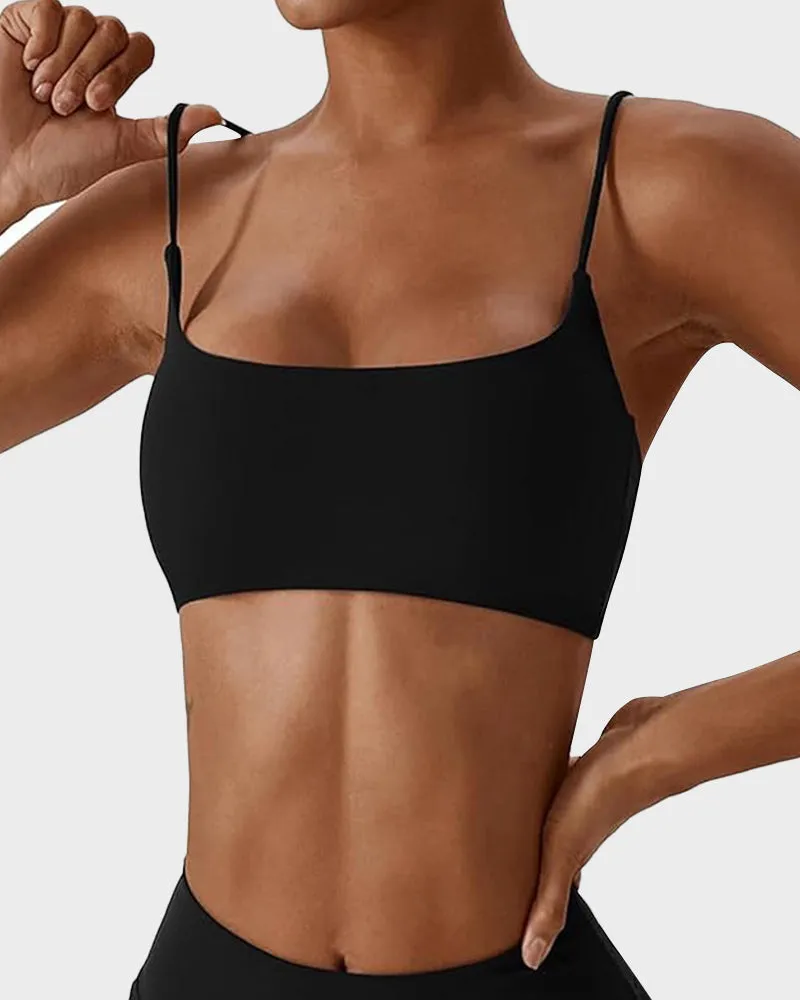 Chic Thin-Strap Sports Bra for Ultimate Comfort