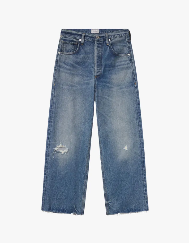 Citizens of Humanity Ayla Raw Hem Cropped Jeans in Solano