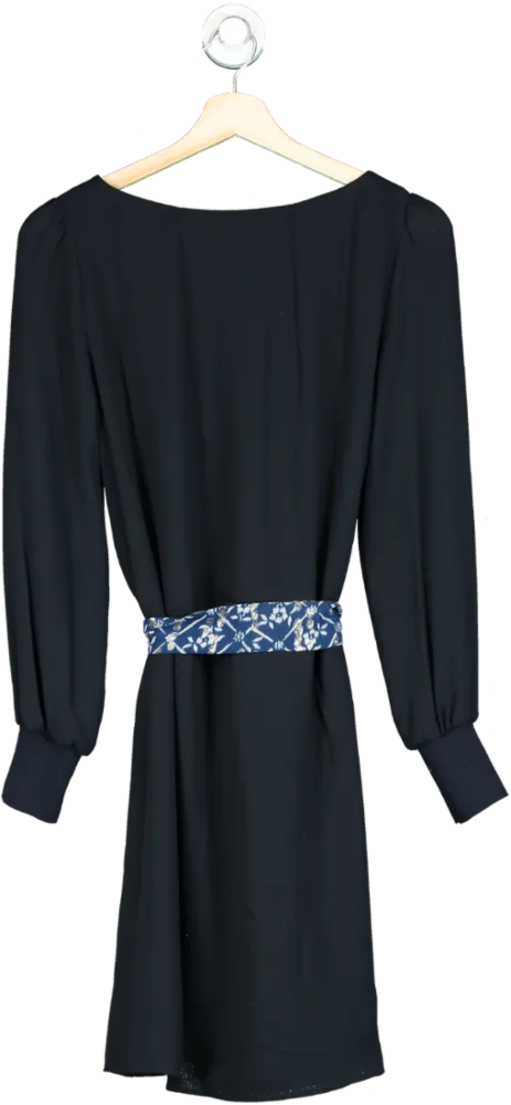 Claudie Pierlot Blue Ravageuse Belted Day Dress Fr34 UK 6