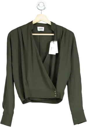 Claudie Pierlot Green Bamomille Wrap Blouse Fr34 UK 6