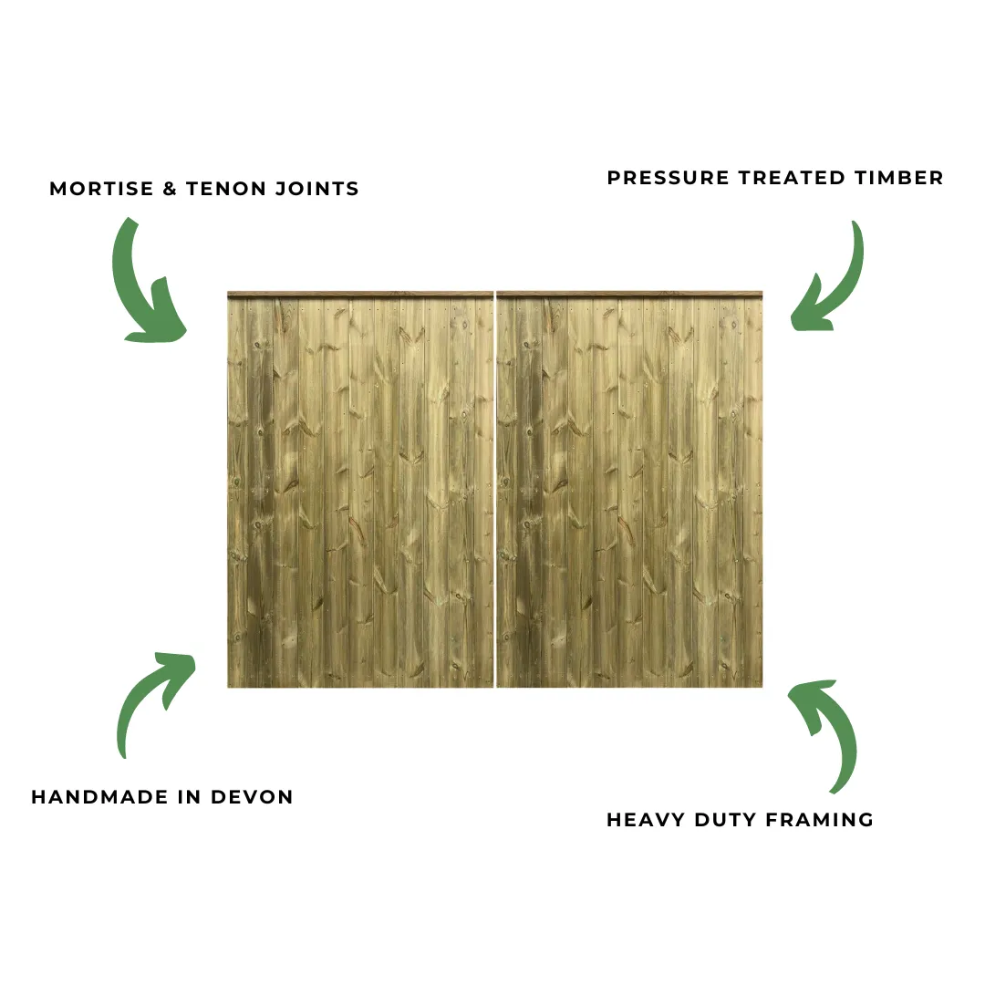 Clovelly Mortise & Tenon T&G Entrance Gate (Pair)