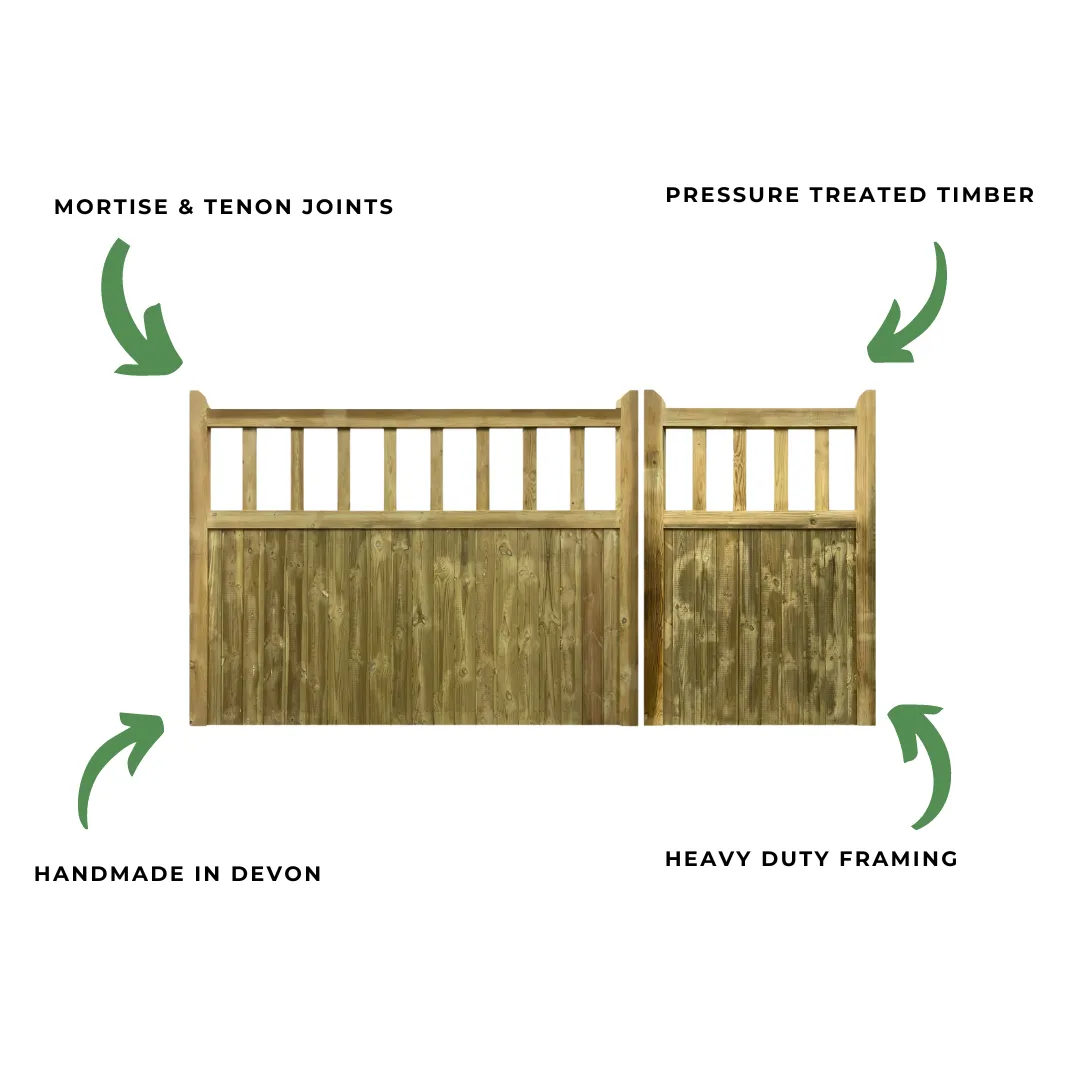 Cottage Mortise & Tenon 3/4 Split T&G Entrance Gate (Pair)