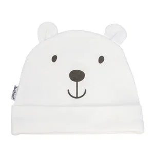 Cotton Baby Cap- White Bear