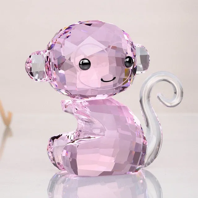 Crystal Lovely Dog Miniature Glass Animal Craft Ornament
