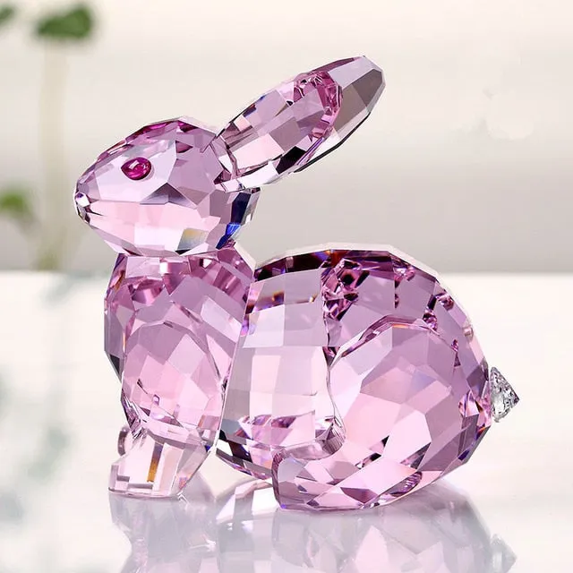 Crystal Lovely Dog Miniature Glass Animal Craft Ornament