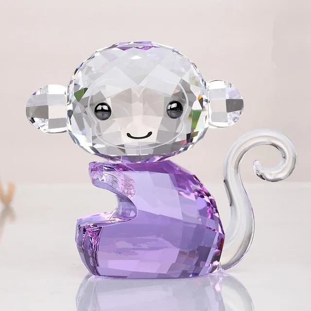 Crystal Lovely Dog Miniature Glass Animal Craft Ornament