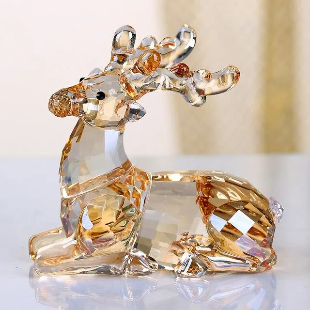 Crystal Lovely Dog Miniature Glass Animal Craft Ornament