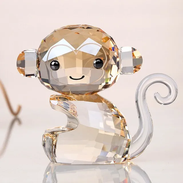 Crystal Lovely Dog Miniature Glass Animal Craft Ornament