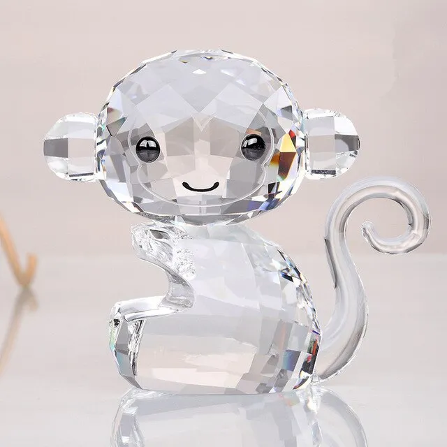 Crystal Lovely Dog Miniature Glass Animal Craft Ornament