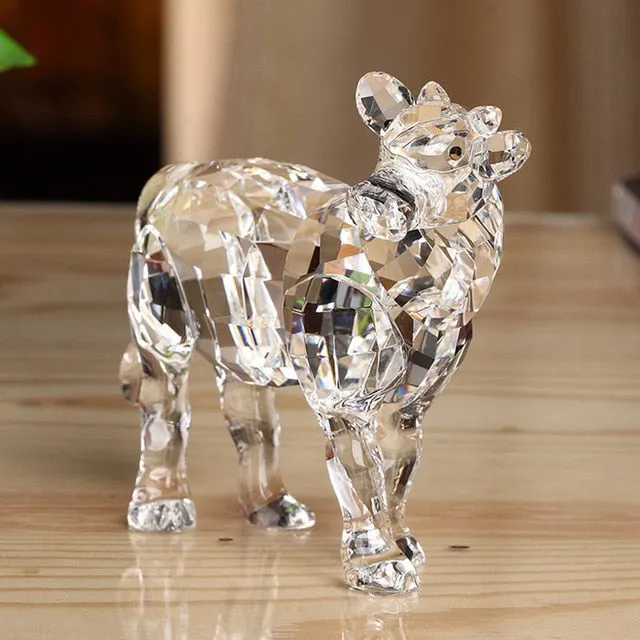 Crystal Lovely Dog Miniature Glass Animal Craft Ornament