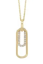 Diamond Paperclip Pendant