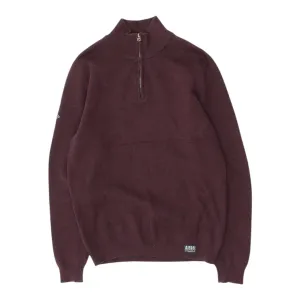 Diesel Mens Burgundy Half Zip Jumper | Vintage High End Designer Sweater VTG