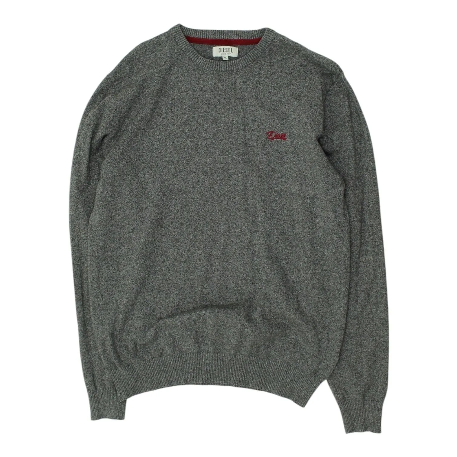 Diesel Mens Grey Jumper | Vintage High End Designer Crew Neck Knit Sweater VTG
