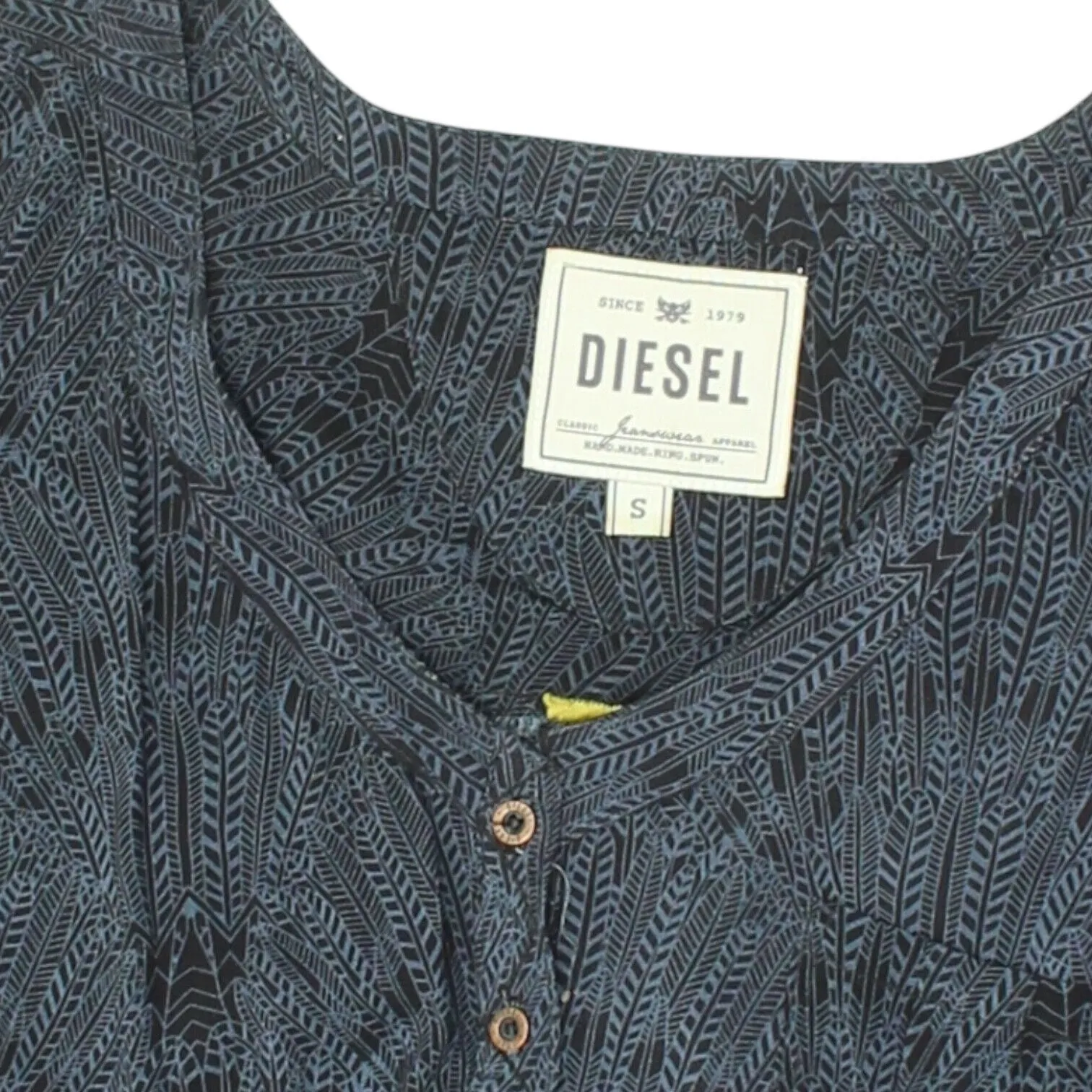 Diesel Womens Navy Sleeveless Button Up Blouse Top | Patterned High End Designer