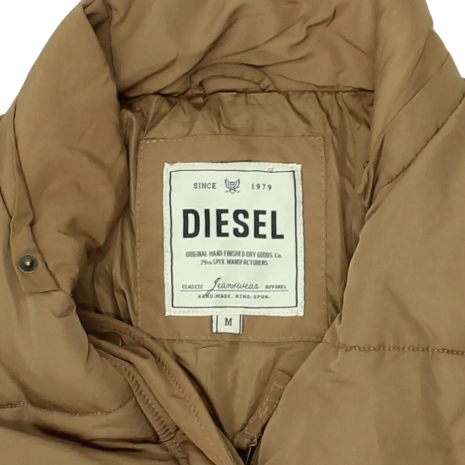 Diesel Womens Padded Jacket | Brown Outerwear High End Designer Belted Coat