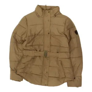 Diesel Womens Padded Jacket | Brown Outerwear High End Designer Belted Coat