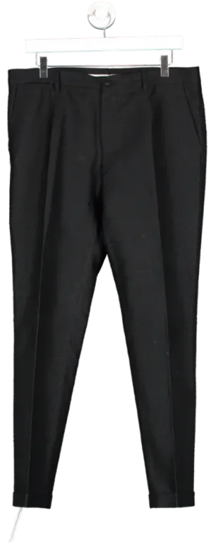 Dolce & Gabbana Black Tailored Pattern Smart Trousers W40