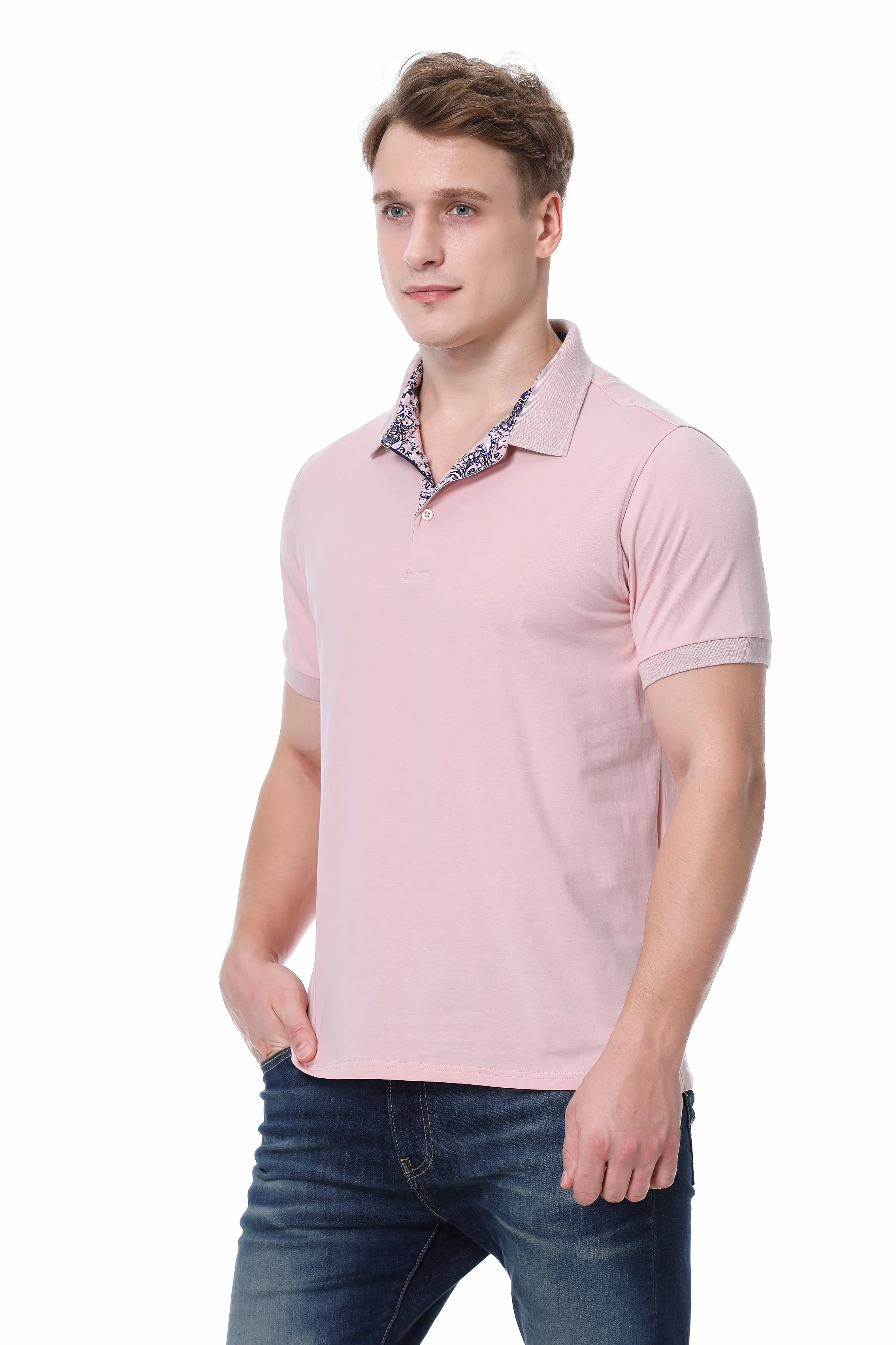 Duchamp Short Sleeve Pink Polo