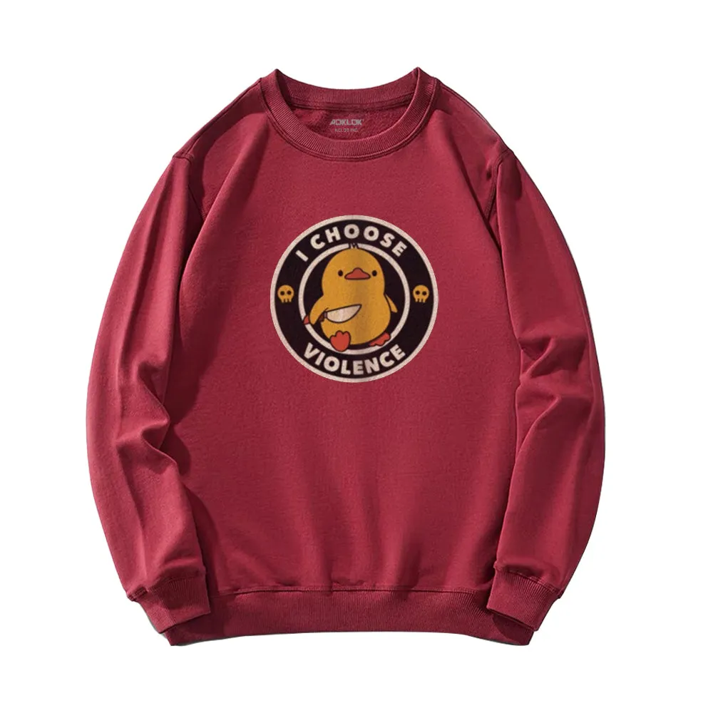 Duck With Knife  Sweatshirt