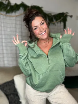 Easy Does It Fall Pullover- Olive