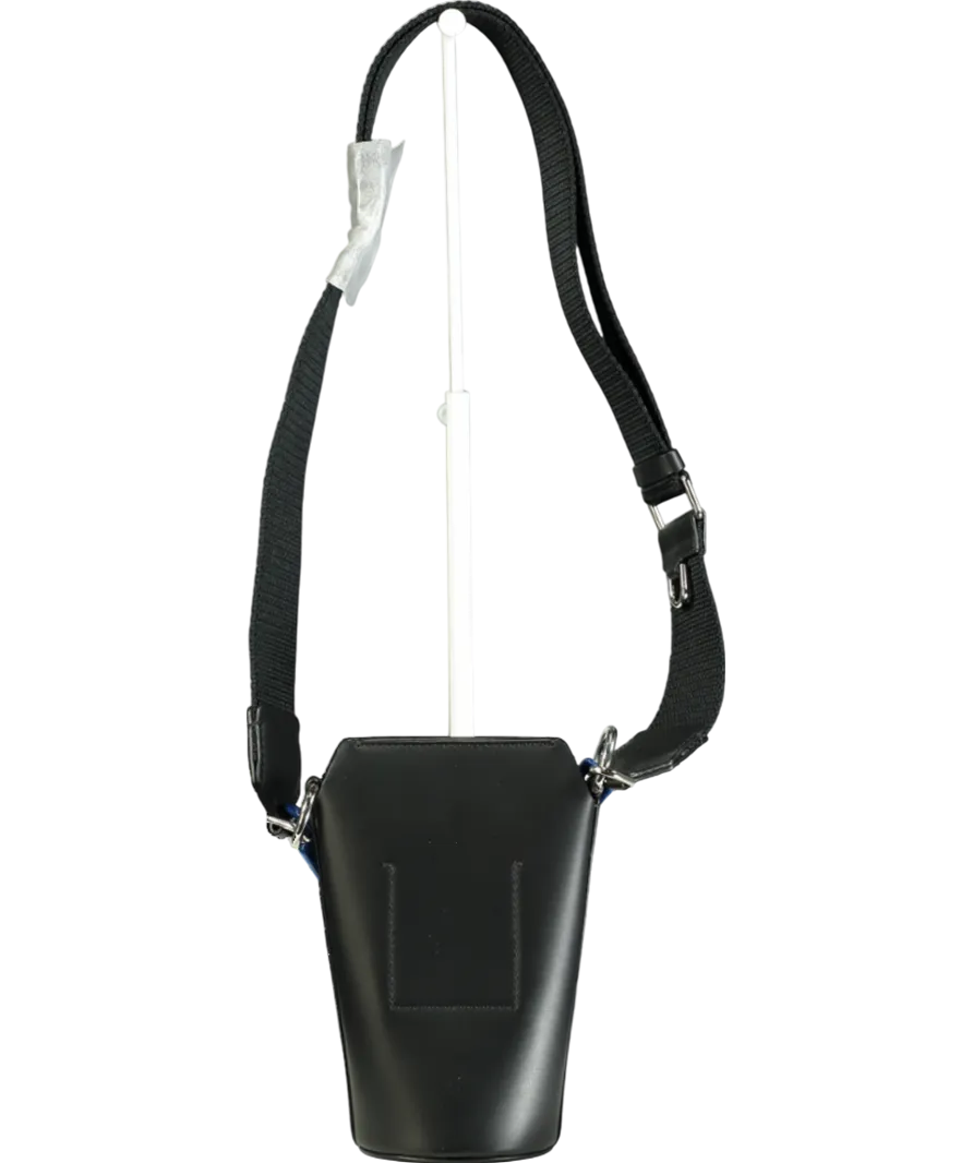 Ecco Black Leather Crossbody Pot Bag With Chain