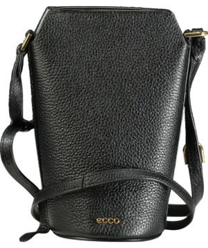 Ecco Black Leather Crossbody Pot Bag