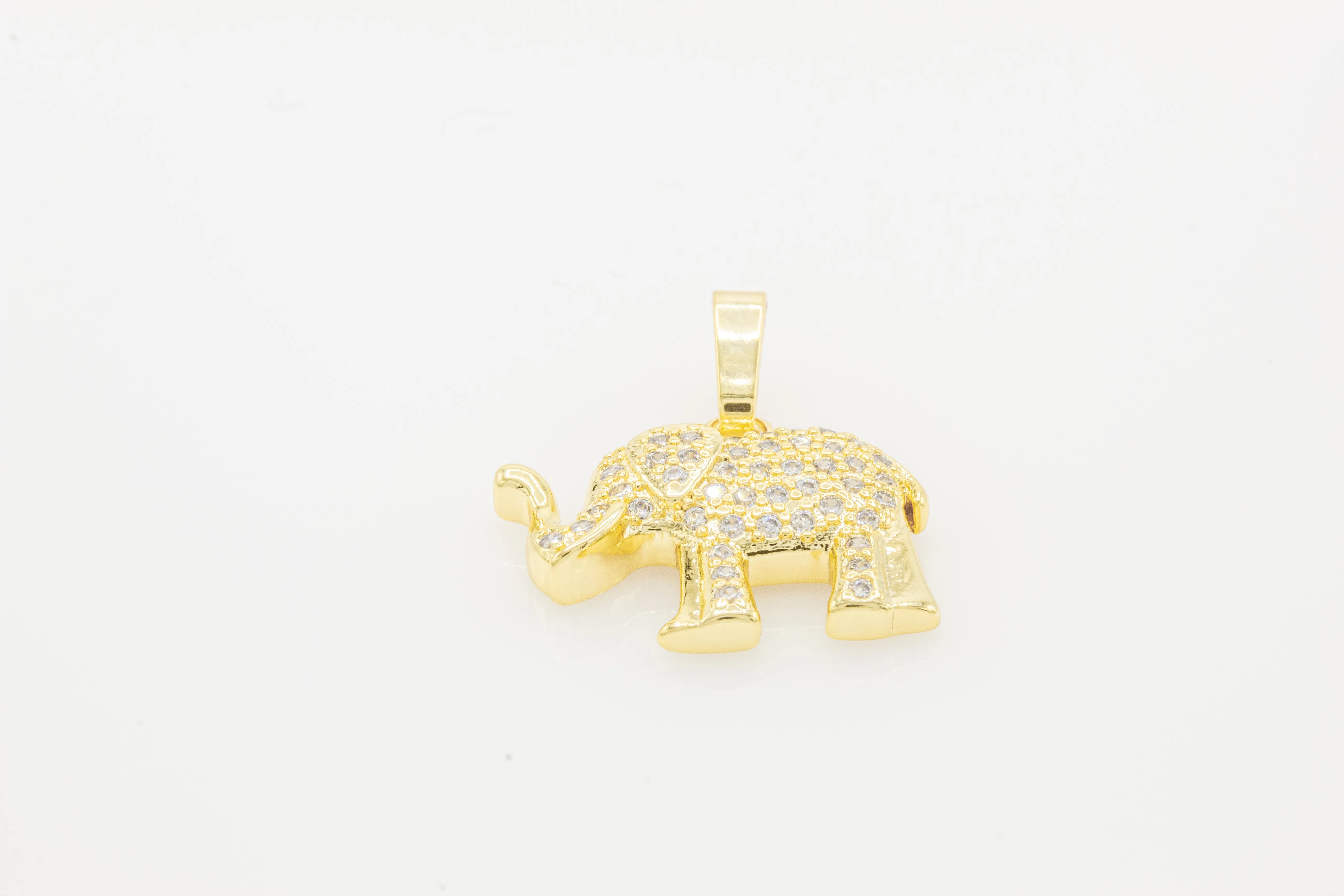 Elephant Cubic Zirconia Pendant 14K Gold Filled Women Fashion Jewelry
