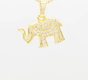 Elephant Cubic Zirconia Pendant 14K Gold Filled Women Fashion Jewelry