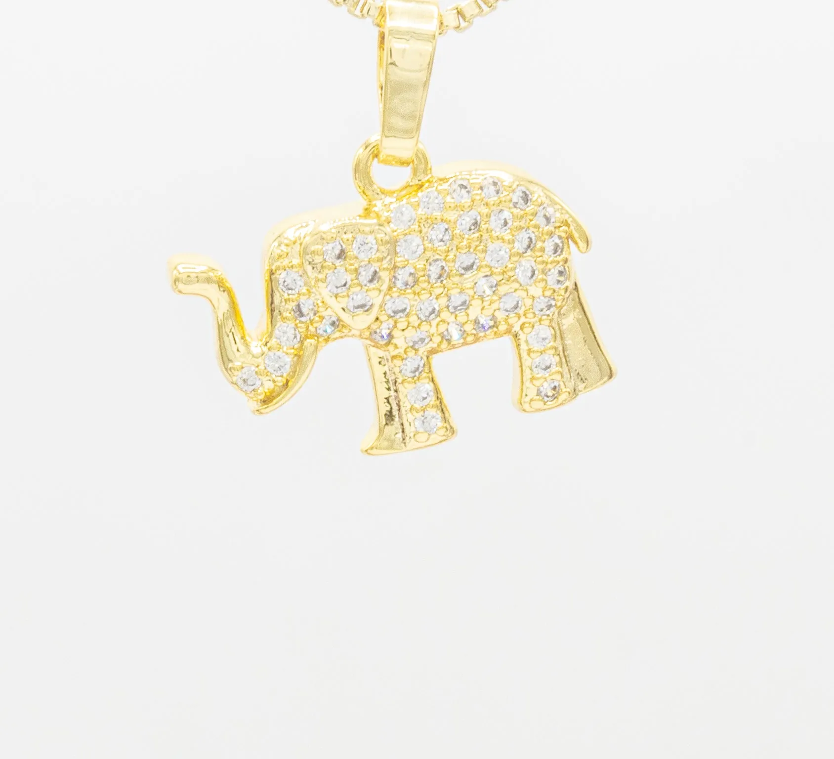 Elephant Cubic Zirconia Pendant 14K Gold Filled Women Fashion Jewelry