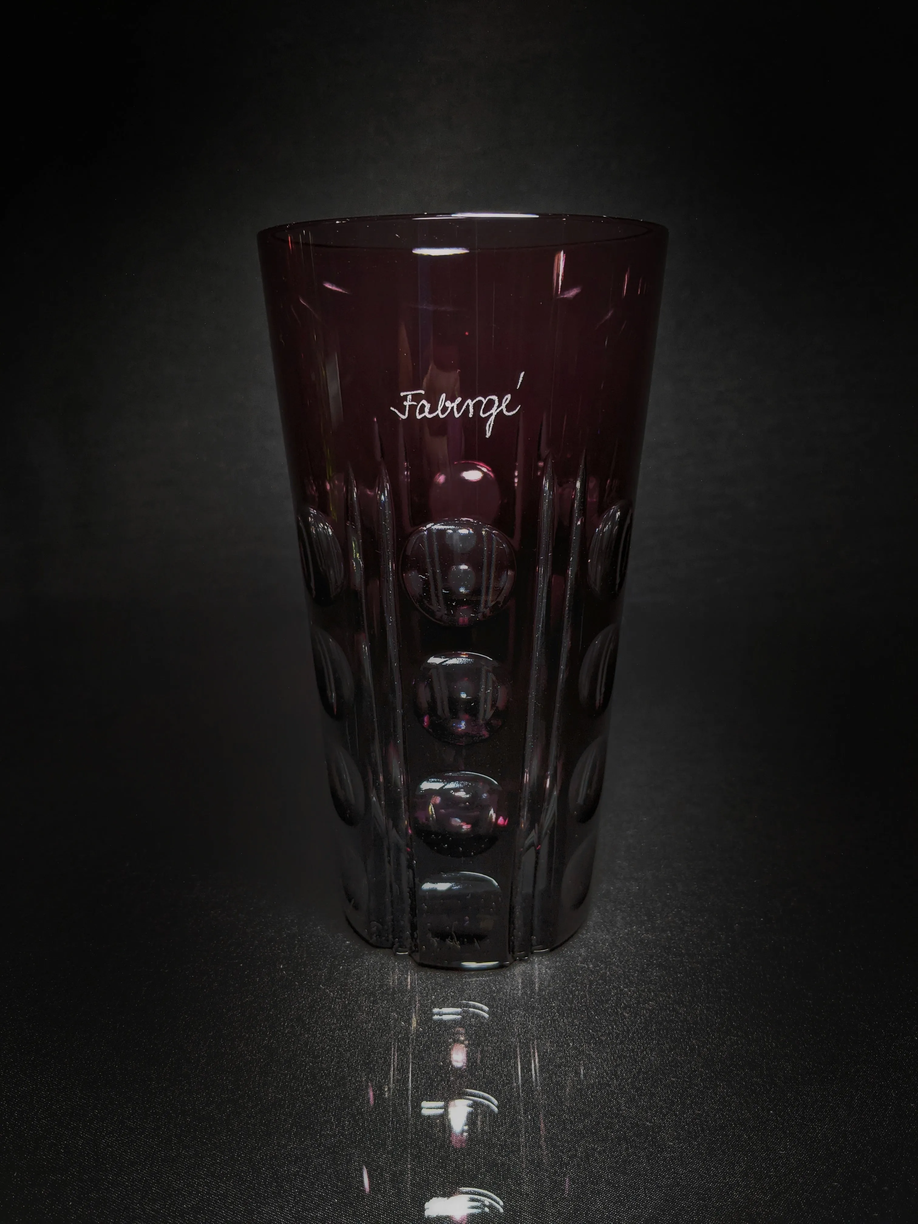 Faberge Crystal Colored Bubble Tall Glasses