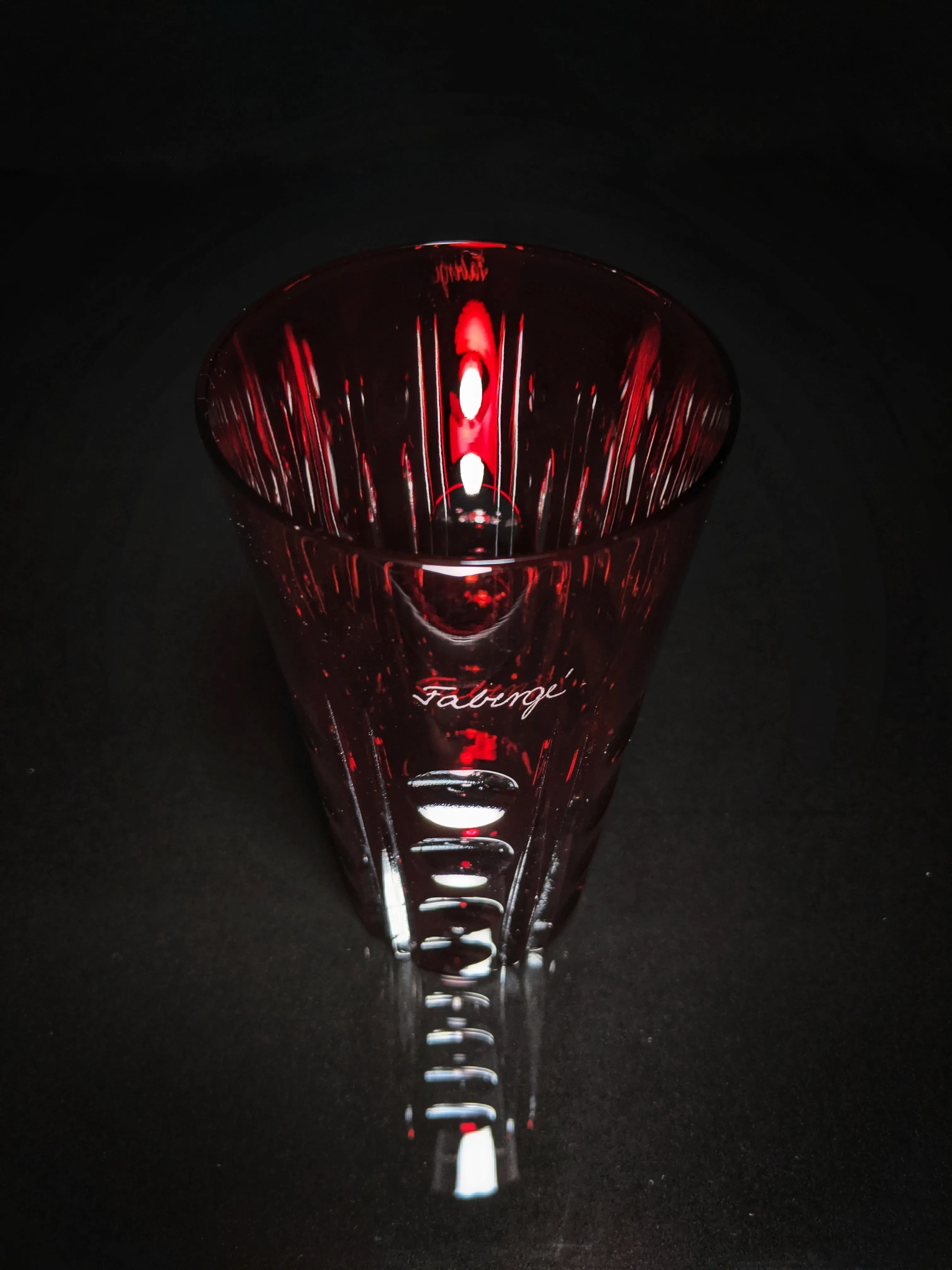 Faberge Crystal Colored Bubble Tall Glasses