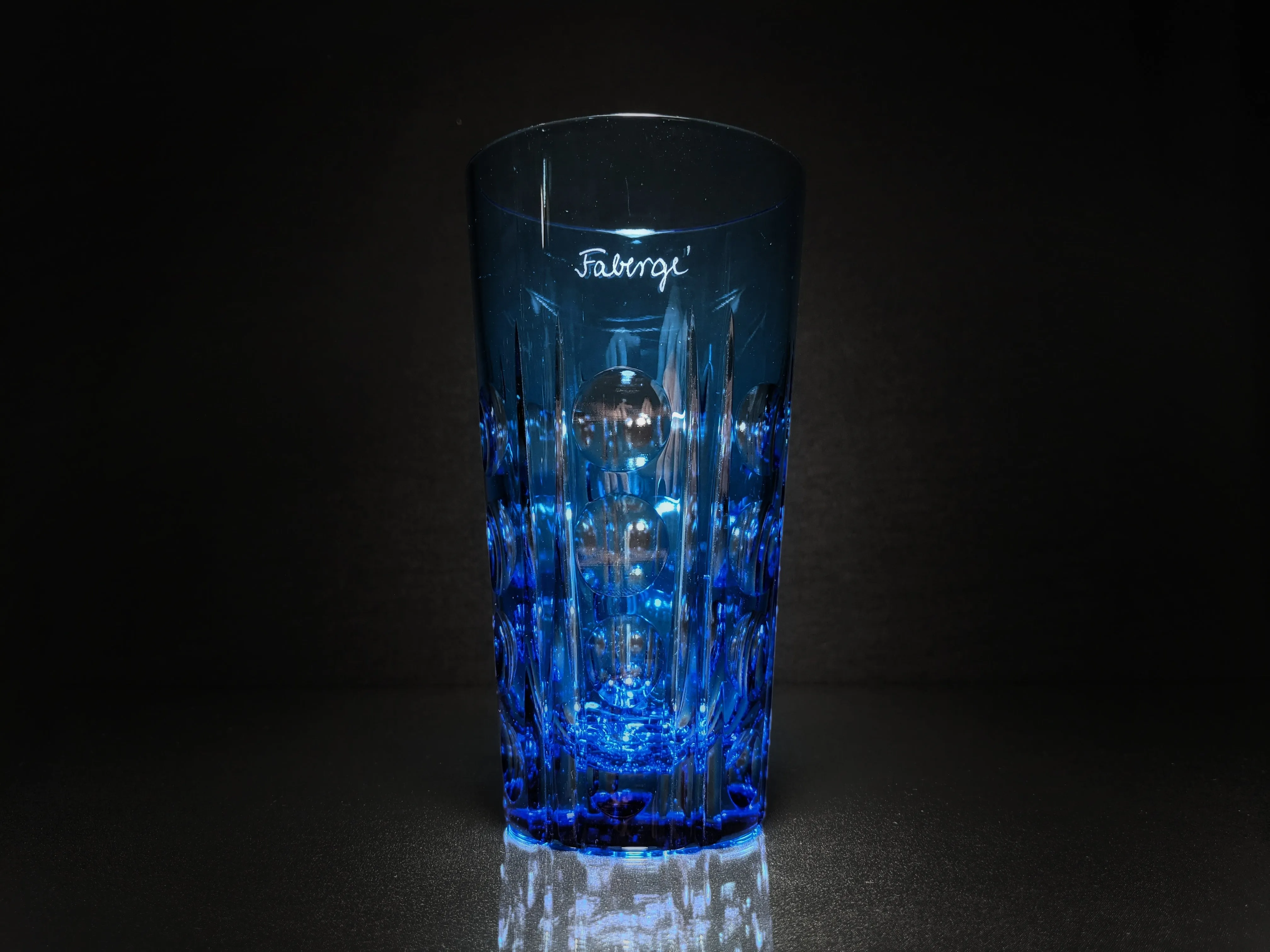 Faberge Crystal Colored Bubble Tall Glasses