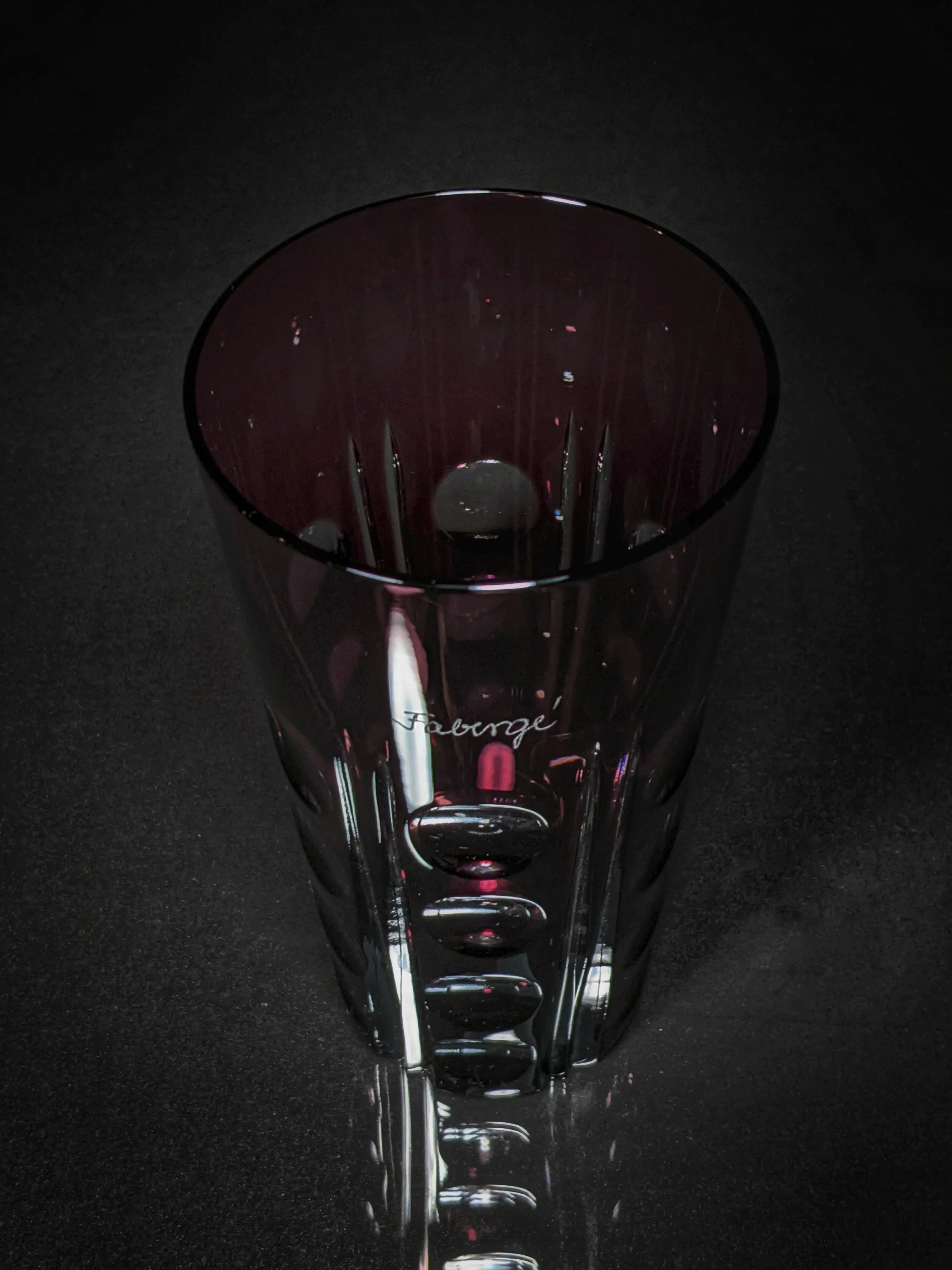 Faberge Crystal Colored Bubble Tall Glasses