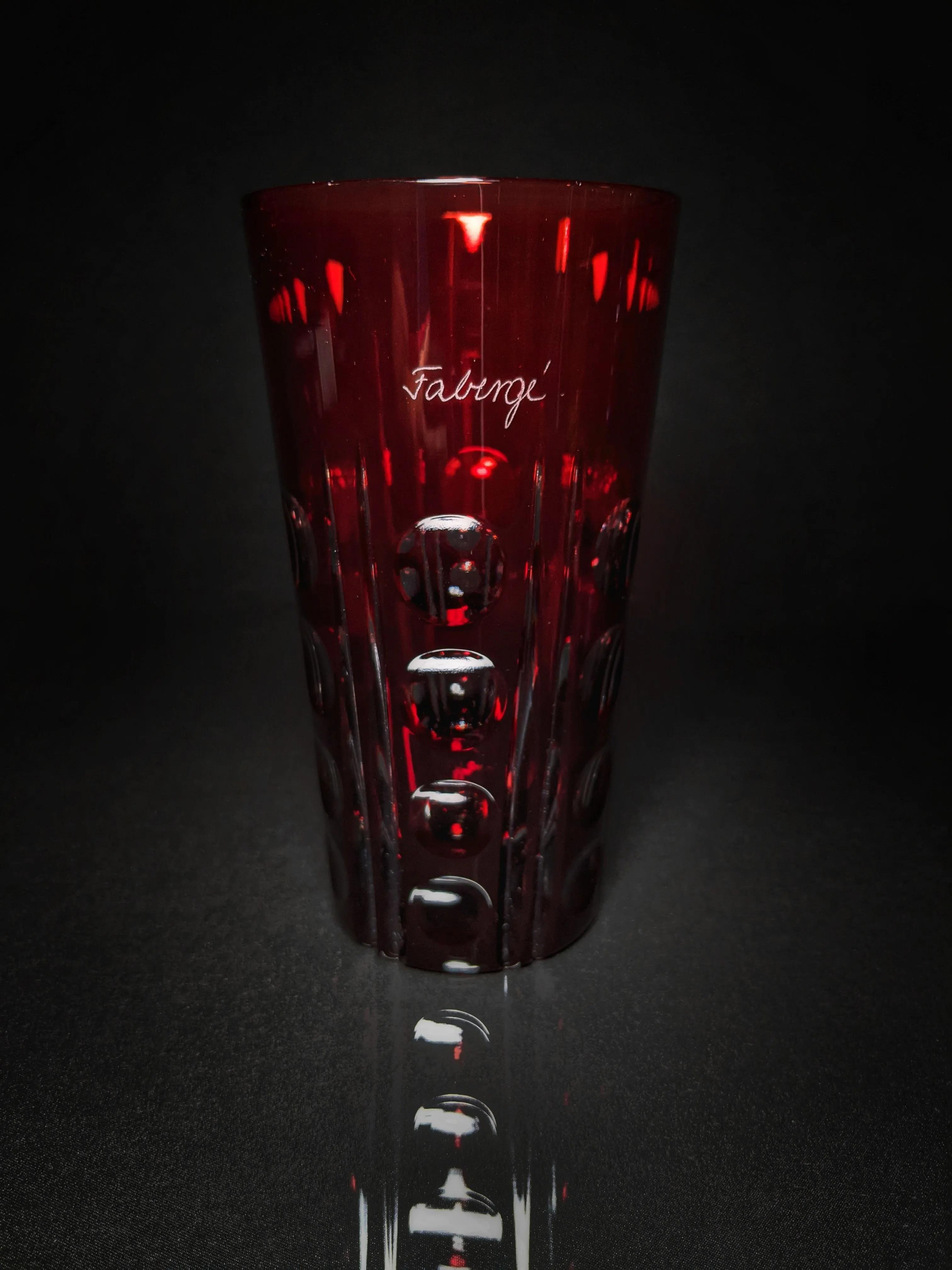 Faberge Crystal Colored Bubble Tall Glasses