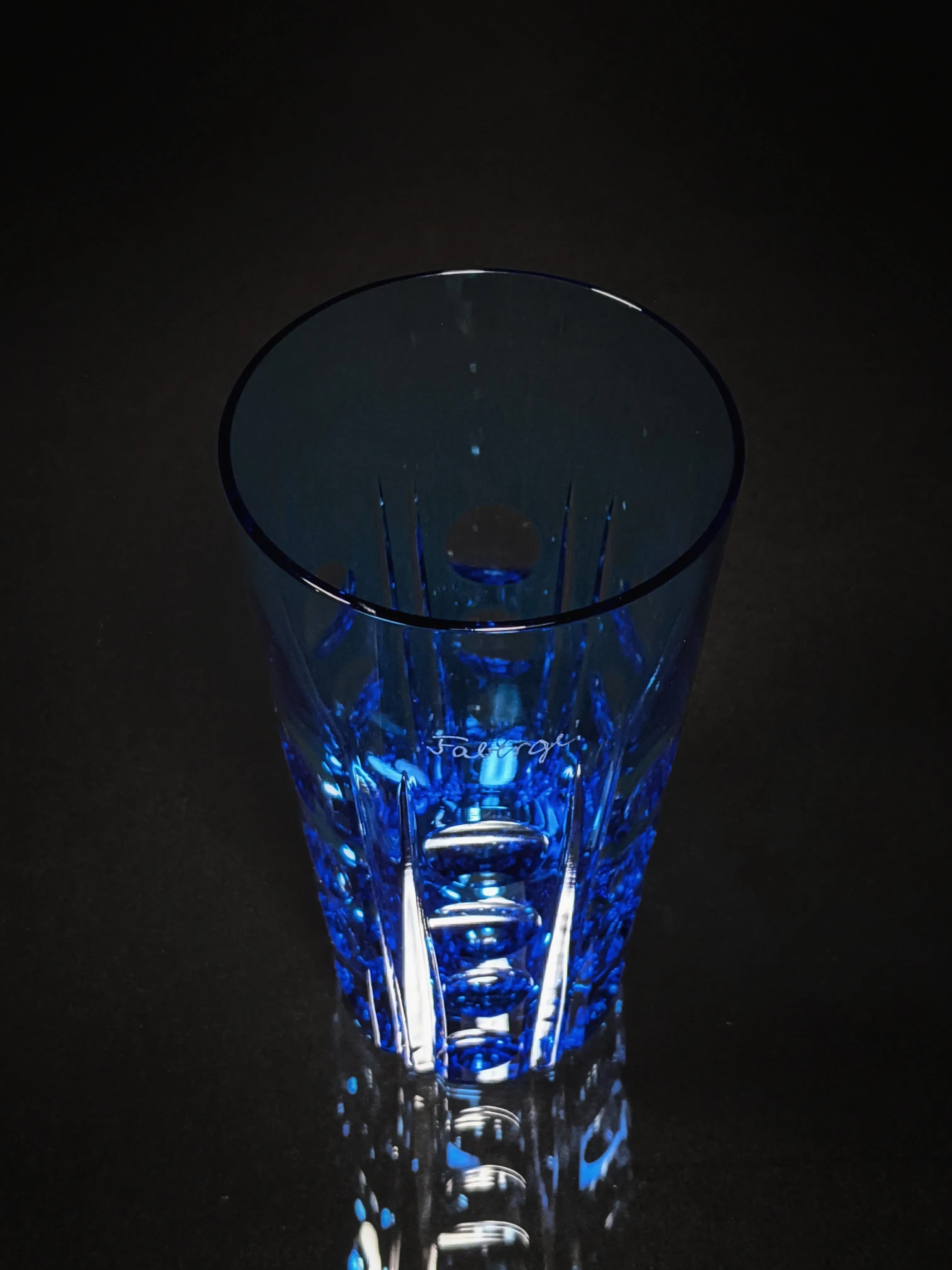 Faberge Crystal Colored Bubble Tall Glasses