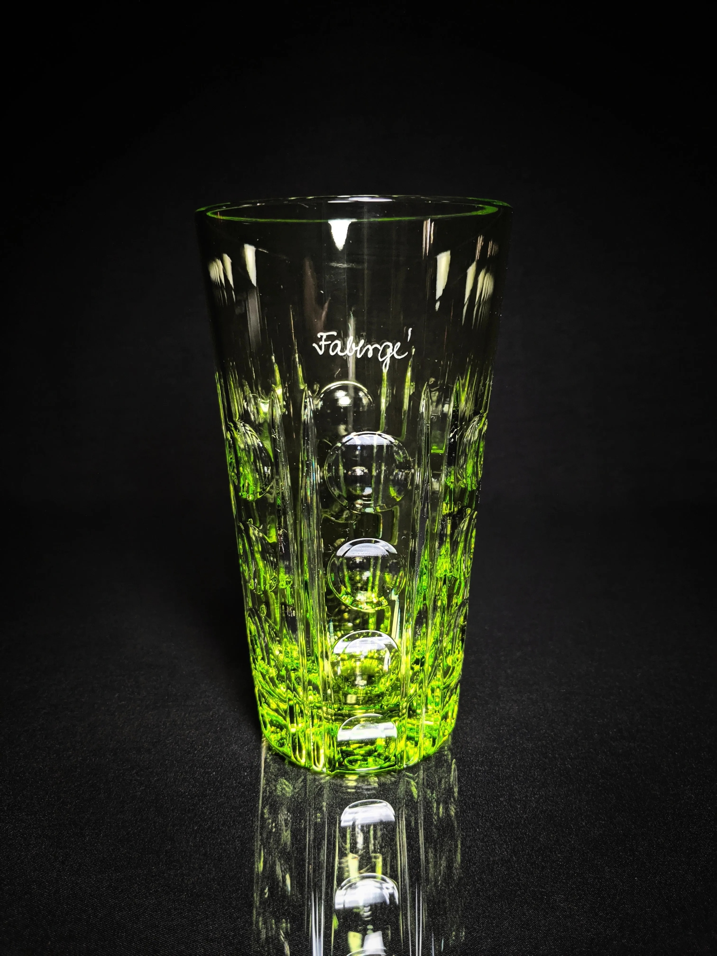 Faberge Crystal Colored Bubble Tall Glasses