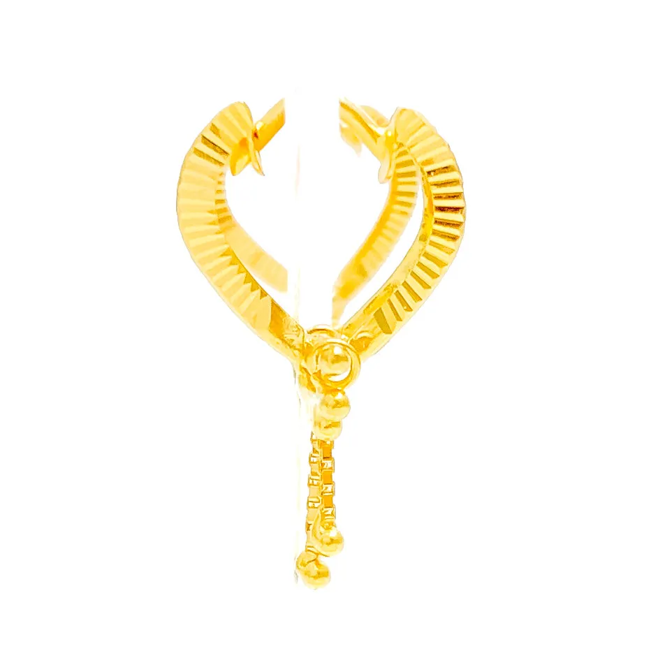Fashionable 22k Gold Hanging Bali