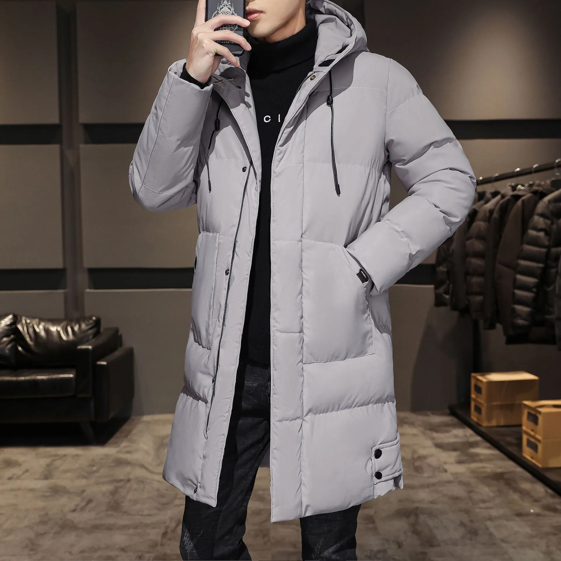 Fashionable and Handsome Thickened Winter Clothes, Cotton Coat Jacket for Men