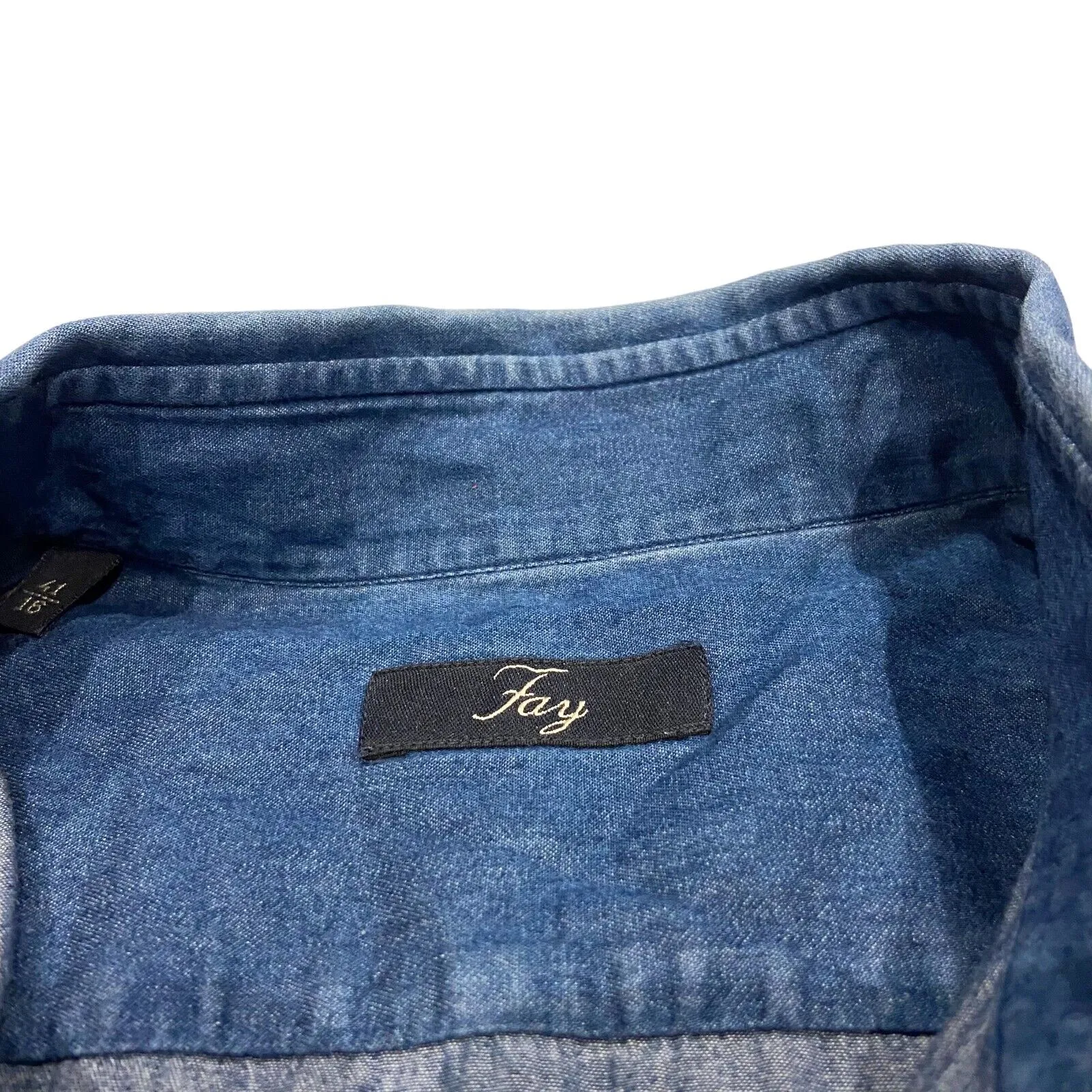 Fay Mens Blue Shirt | Vintage High End Button Down Collar Designer Smart Casual